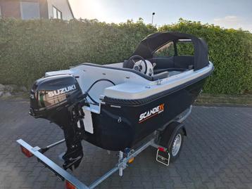 Nieuwe complete Scandex 440 Tender Sloep 15pk Suzuki trailer beschikbaar voor biedingen
