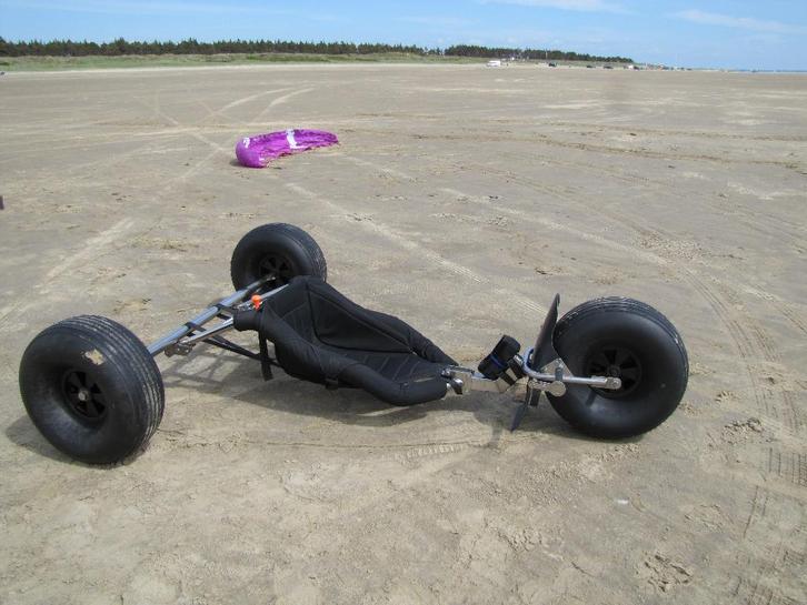 Zeer unieke rvs kitebuggy / strandzeiler / Blokart, Sport en Fitness, Vliegeren, Gebruikt, Toebehoren, Vierlijns, Ophalen