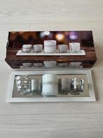 Zilveren Kaarsenset met 5 Glaasjes, Huis en Inrichting, Woonaccessoires | Kandelaars en Kaarsen, Gebruikt, Ophalen of Verzenden