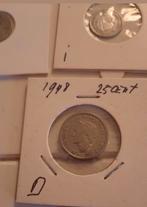 WILLEM III WILHELMINA DIV LOT KAVEL NR 21, Zilver, 25 cent, Koningin Wilhelmina, Verzenden