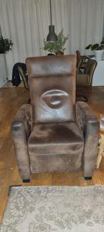 Gratis: donkerbruine Relaxstoel, Huis en Inrichting, Fauteuils, Ophalen, Gebruikt, 75 tot 100 cm, Stof