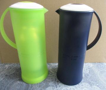 2 x Tupperware Thermoskan  1 L -- Indigo / limoen groen à 15 beschikbaar voor biedingen