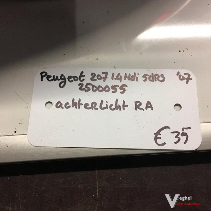 Peugeot 207 1.4 hdi 5drs 2007 2500055  Achterlicht Rechts, Auto-onderdelen, Verlichting, Gebruikt, Ophalen of Verzenden