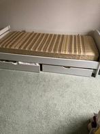 Eenpersoonsbed met lades en schoon matras, Huis en Inrichting, Slaapkamer | Bedden, Ophalen, 90 cm, Eenpersoons, Wit