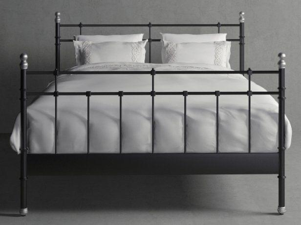 IKEA zwart metalen bedframe 160x200 - Javaplein, Huis en Inrichting, Slaapkamer | Bedden, Gebruikt, Tweepersoons, 160 cm, 200 cm