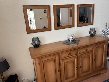 3x spiegel 55 cm met eikenlijst beschikbaar voor biedingen