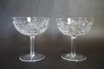 vintage geslepen kristal coupe champagne glas 2x roos ster., Ophalen of Verzenden, Zo goed als nieuw, Overige typen
