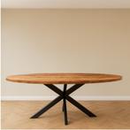 Mango ovale eettafels naturel - zwart en walnut, Huis en Inrichting, Tafels | Eettafels, Overige materialen, Verzenden, 50 tot 100 cm