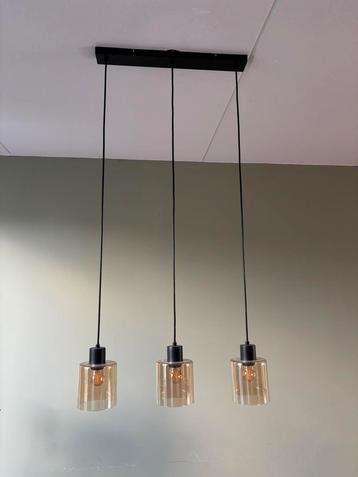 Hanglampen 3 stuks smokey glass dimbaar beschikbaar voor biedingen