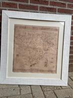 Lijst met kaart zuidelijk Afrika ethisch getekend, Ophalen of Verzenden, Zo goed als nieuw, Hout, Minder dan 50 cm