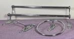 Vintage Frans metalen handdoekenrek met ring en extra houder, Huis en Inrichting, Badkamer | Badtextiel en Accessoires, Ophalen of Verzenden