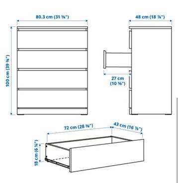 IKEA Malm Ladekast met 4 lades - afbeelding 6