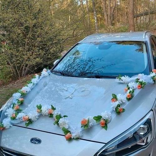Autoversiering bruiloft, trouwauto bloemen, Kleding | Dames, Trouwkleding en Trouwaccessoires, Zo goed als nieuw, Accessoires