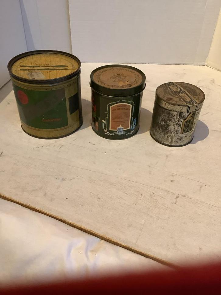 Oude tabac blikken, Verzamelen, Rookartikelen, Aanstekers en Luciferdoosjes, Gebruikt, Ophalen of Verzenden