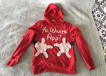 Hoody Disney What’s app rood capuchon MickeyMouse beschikbaar voor biedingen