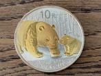 Vergulde panda 2011 1 oz, Postzegels en Munten, Ophalen of Verzenden, Zilver