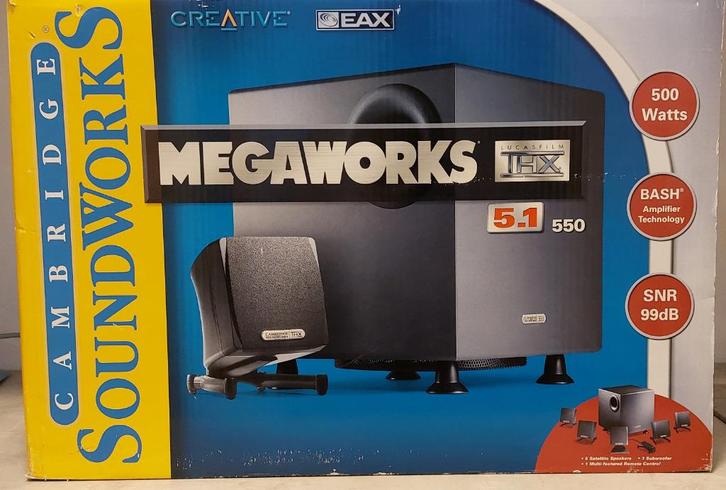 Luidsprekerset Creative Megaworks THX 5.1 550, Computers en Software, Pc speakers, Zo goed als nieuw, Audiokanaal 5.1, Ophalen