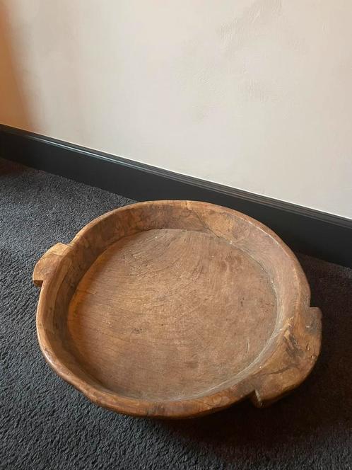 Houten bak/schaal, aura peeperkorn, Huis en Inrichting, Woonaccessoires | Schalen en Manden, Zo goed als nieuw, Schaal, Rond, Hout