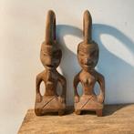 2 Afrikaanse Houten Beeldjes Vintage, Ophalen of Verzenden