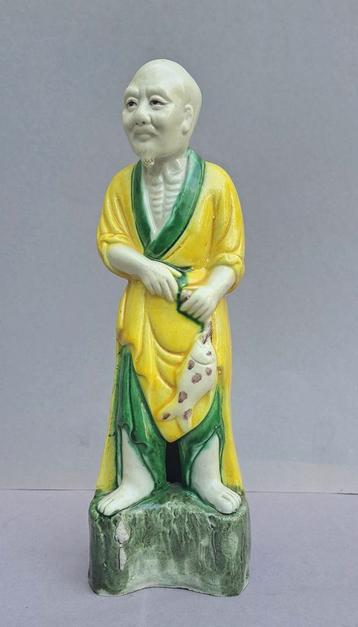 Vintage Chinees "Mud Man" Beeldje Visser beschikbaar voor biedingen