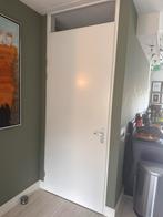 Witte opdekdeur met kozijn en beslag, Ophalen, Binnendeur, 200 tot 215 cm