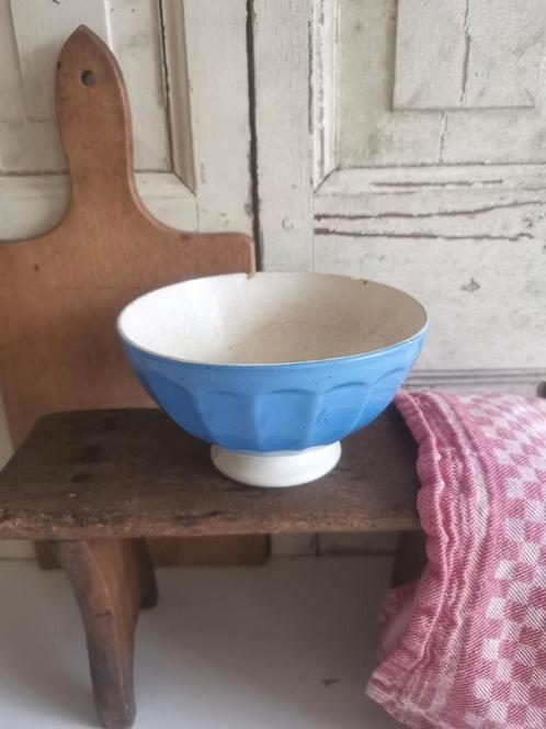 Franse blauwe spoelkom, Antiek en Kunst, Antiek | Servies los, Ophalen of Verzenden
