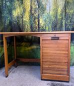 Bureau Art Deco antiek - beuken - vintage met slot, Ophalen, Zo goed als nieuw