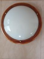 Plafoniere Hout & Witglas diameter 39 cm, Ophalen of Verzenden, Hout