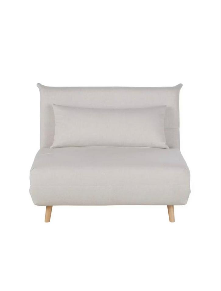 Eénzitsslaapbank Beige met Kliksysteem_Nio Maisons du Monde, Huis en Inrichting, Slaapkamer | Slaapbanken, Zo goed als nieuw, 190 cm of minder