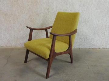 2 Retro vintage Teak fauteuils stoelen Opnieuw Gestoffeerd beschikbaar voor biedingen