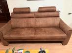 Suede bankstel bank met hoge rug, Ophalen, Zo goed als nieuw, 75 tot 100 cm