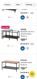 Nog helemaal nieuw Stijlvolle ikea salontafel met glasd, Minder dan 45 cm, Ophalen of Verzenden, 75 cm of meer, Modern