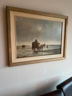 Mooyman schelpenvissers in de branding 87x67 schilderij, Ophalen