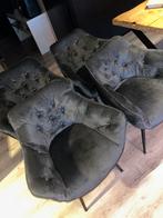 Velvet Petrol Eetkamerstoelen, Ophalen, Zo goed als nieuw, 50 tot 75 cm