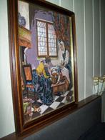 borduren schilderij in kruissteek grote bruine goudkleurige, Ophalen, Zo goed als nieuw, Handborduren, Patroon