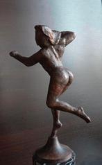 Antiek brons beeld naakte vrouw op marmeren sokkel, Bronzen, Antiek en Kunst, Antiek | Koper en Brons, Ophalen, Brons