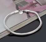 3 mm 925 sterling zilveren slang armband, Nieuw, Ophalen of Verzenden, Zilver, Zilver