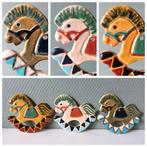 3 Vintage paardjes aardewerk uit de Elzas - Kerst decoratie, Ophalen of Verzenden