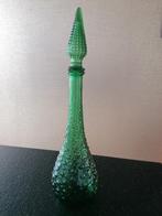 vintage Italiaanse empoli glazen karaf/genie bottle groen, Ophalen of Verzenden