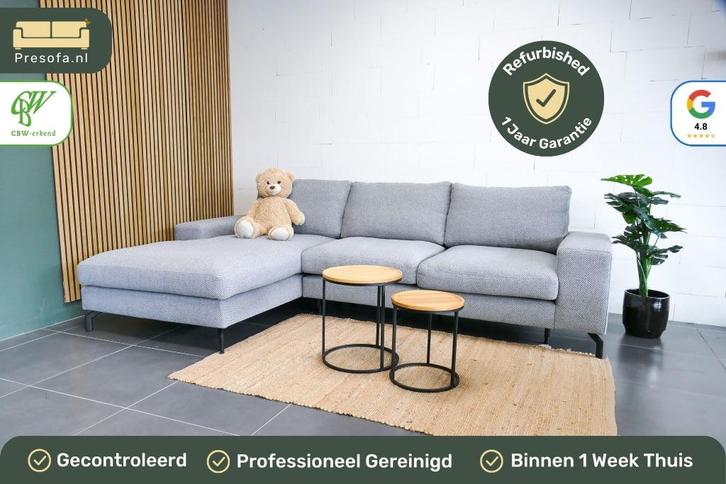 Montel hoekbank Lichtgrijs Monza Chaise Longue grijs, Huis en Inrichting, Banken | Bankstellen, Zo goed als nieuw, Hoekbank, Vierpersoons of meer