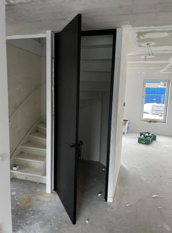 Zwart voorgelakte kamerhoge binnendeur stomp, Doe-het-zelf en Verbouw, Deuren en Horren, Nieuw, Binnendeur, 215 cm of meer, 80 tot 100 cm