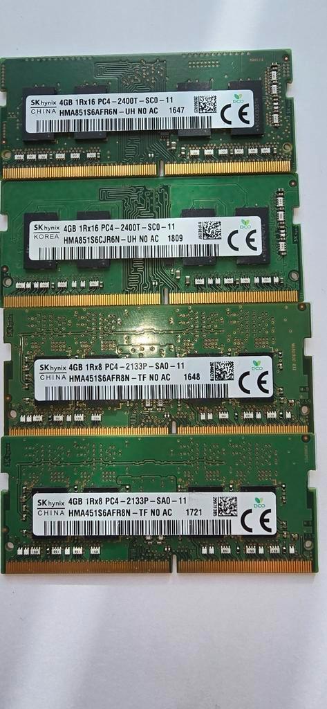 4x 4GB SoDimm Laptop Geheugen, Computers en Software, RAM geheugen, Laptop, DDR4, Ophalen of Verzenden