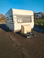 Leuke retro Hobby caravan met voortent uitbouw en luifel, Hobby, Koelkast, Bedrijf, Treinzit