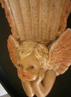 Vintage Italiaanse Scioto kaars wandhouder engel hoofdje, Ophalen of Verzenden