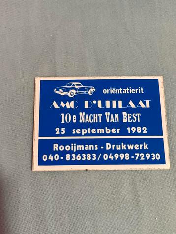 AMC D'UITLAAT Oriëntatierit Sticker 1982 beschikbaar voor biedingen