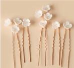 Haarpinnen haar schuifjes bloemen bruid bruiloft, Ophalen of Verzenden, Zo goed als nieuw, Wit, Accessoires