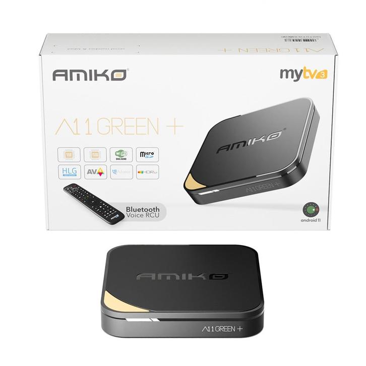 Retour:  Amiko A11 Green Plus Android IPTV Mediastreamer, Audio, Tv en Foto, Mediaspelers, Zo goed als nieuw, Zonder harde schijf