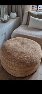 Mooie grote jute poef Loods 5 te koop, Huis en Inrichting, Banken | Voetenbanken en Poefen, Ophalen, Zo goed als nieuw, Rond