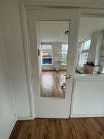 Kozijn met raam (glas met gegraveerde bloemen) en deur, Ophalen, Binnendeur, 200 tot 215 cm, Glas