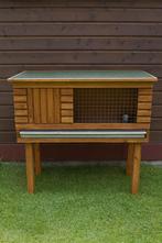 Nieuw houten konijnenhok; compact, stijlvol en gebruiksklaar, Dieren en Toebehoren, Ophalen, 60 tot 90 cm, Zo goed als nieuw, Konijn